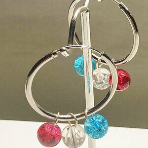 RW&B STERLING SILVER ENDLESS HOOP EARRINGS